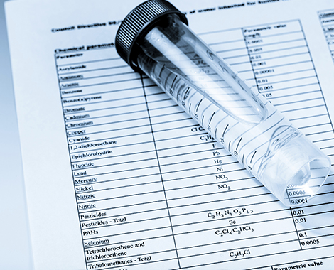 chemical test of drinking water